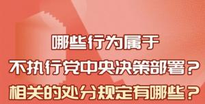 【學(xué)習(xí)在線】哪些行為屬于不執(zhí)行黨中央決策部署？相關(guān)處分規(guī)定是什么？